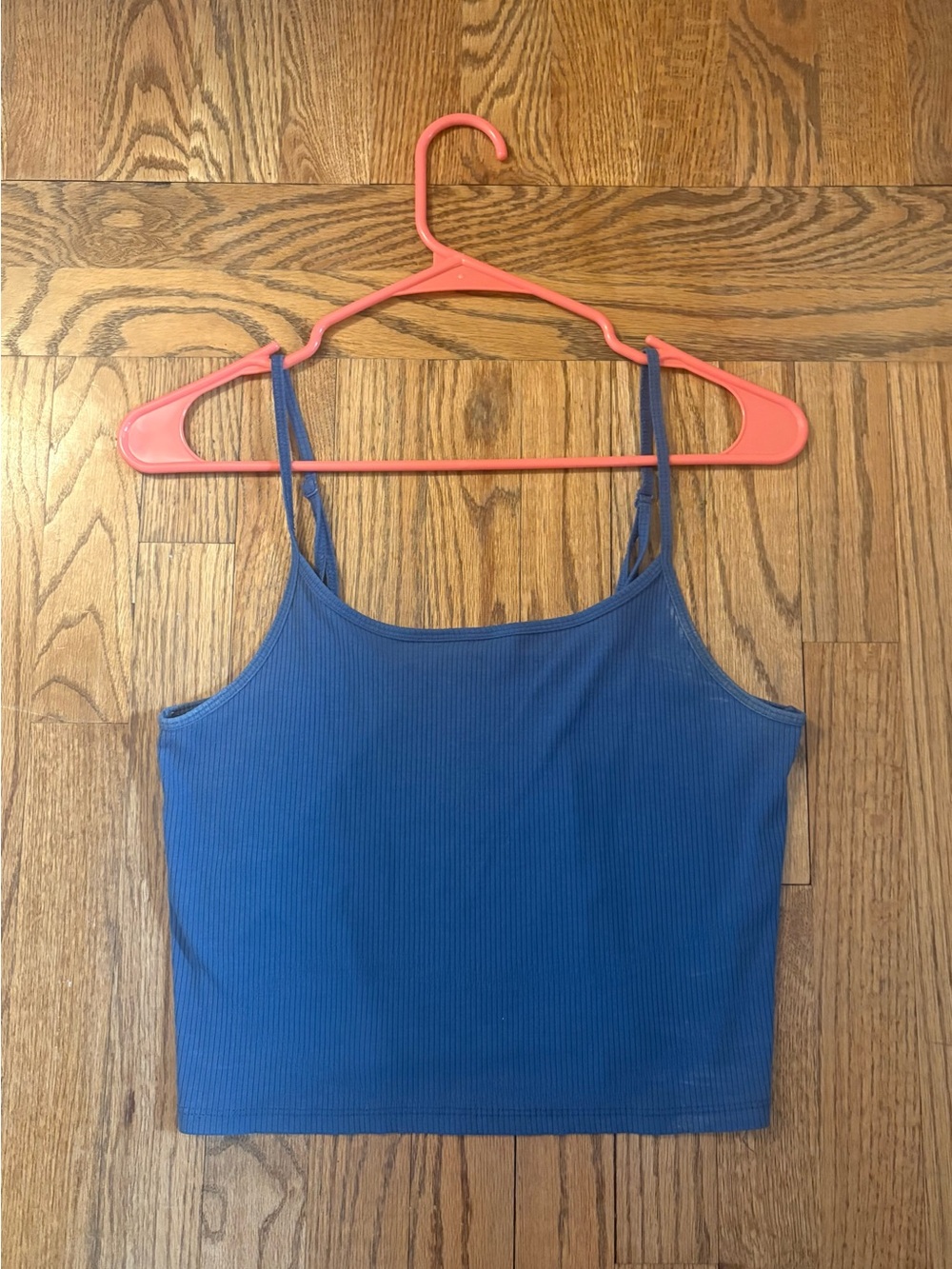 American Eagle Outfitters Blue Ribbed Cropped Cami
